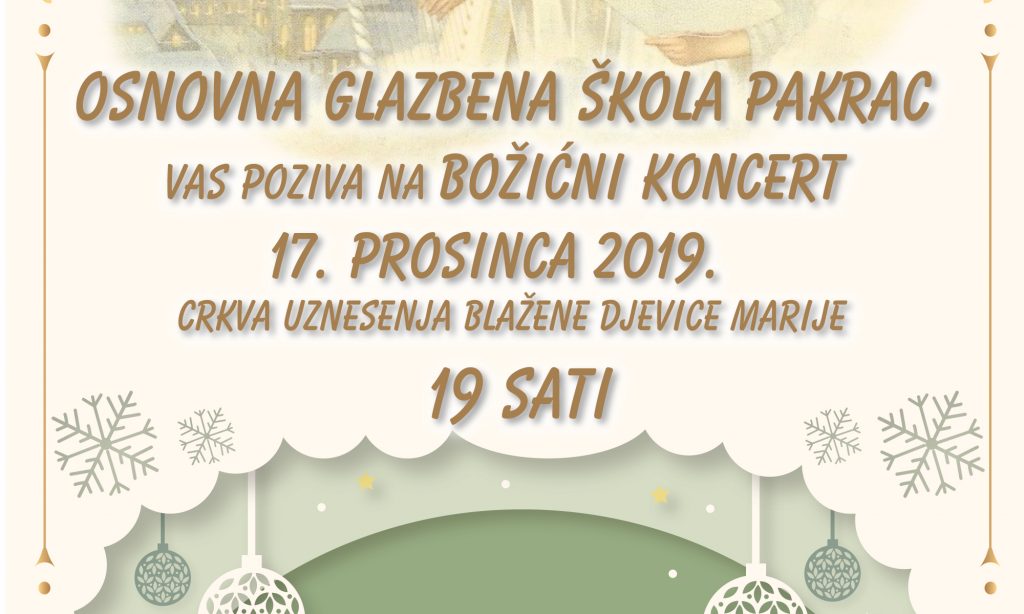 OSNOVNA GLAZBENA ŠKOLA PAKRAC Božićni koncert učenika