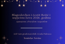 Božićna i novogodišnja čestitka gradonačelnika Tomislava Novinca