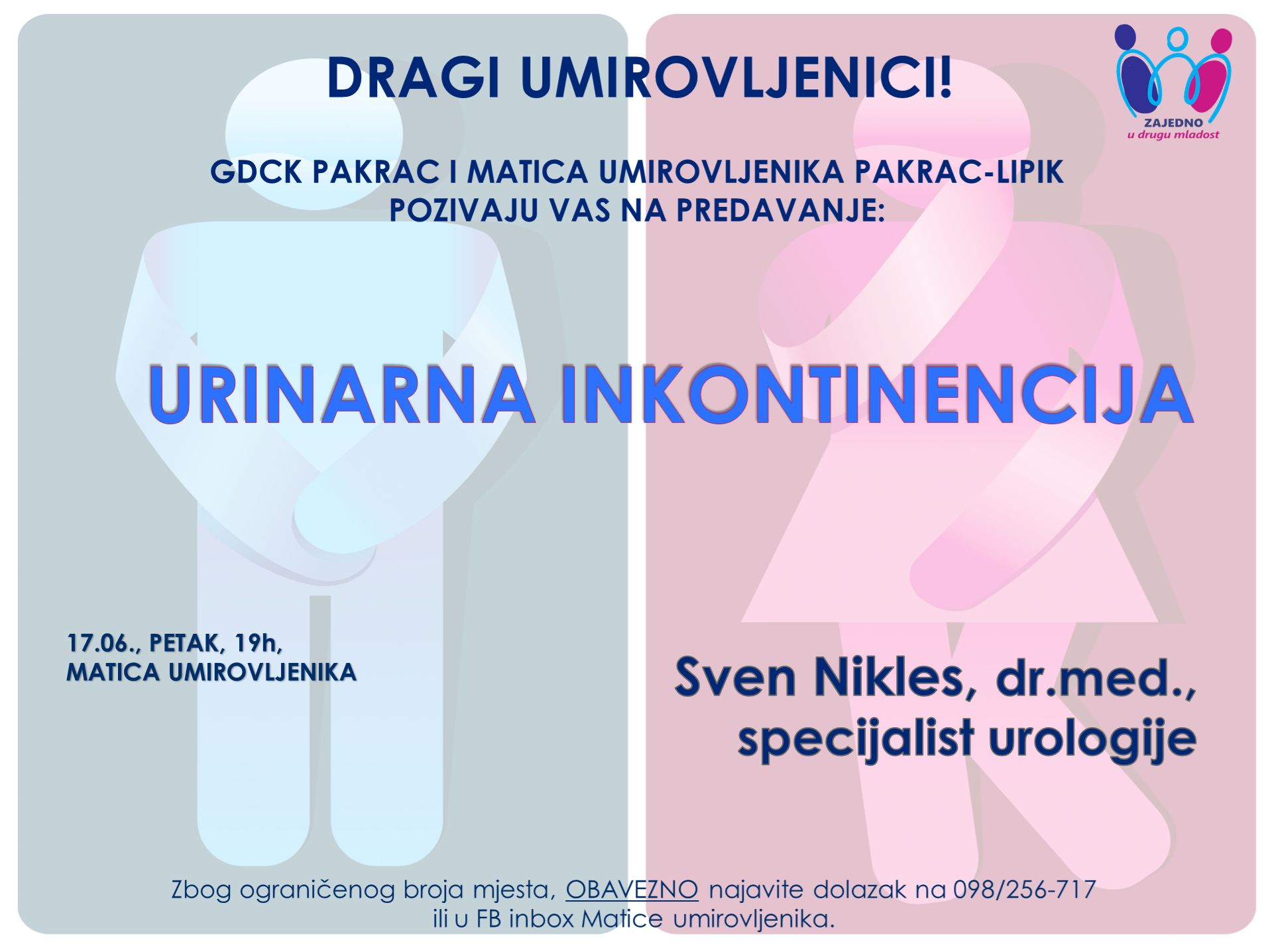 (PROMO) "ZAJEDNO U DRUGU MLADOST" Predavanje o urinarnoj inkontinenciji