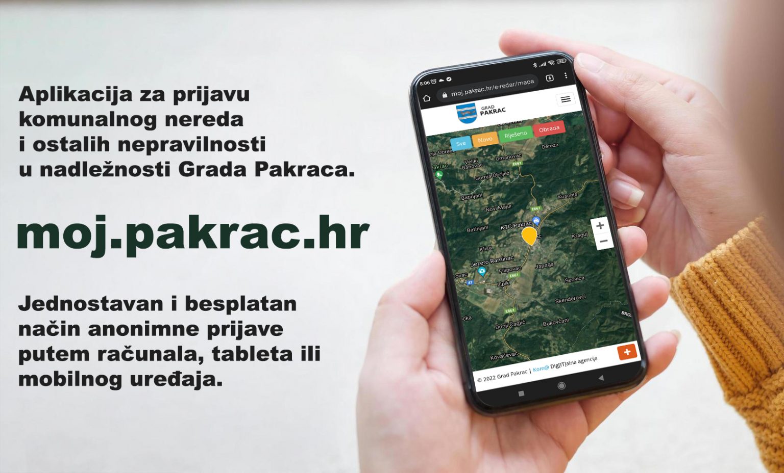 GRAD PAKRAC Nova aplikacija za prijavu komunalnog nereda
