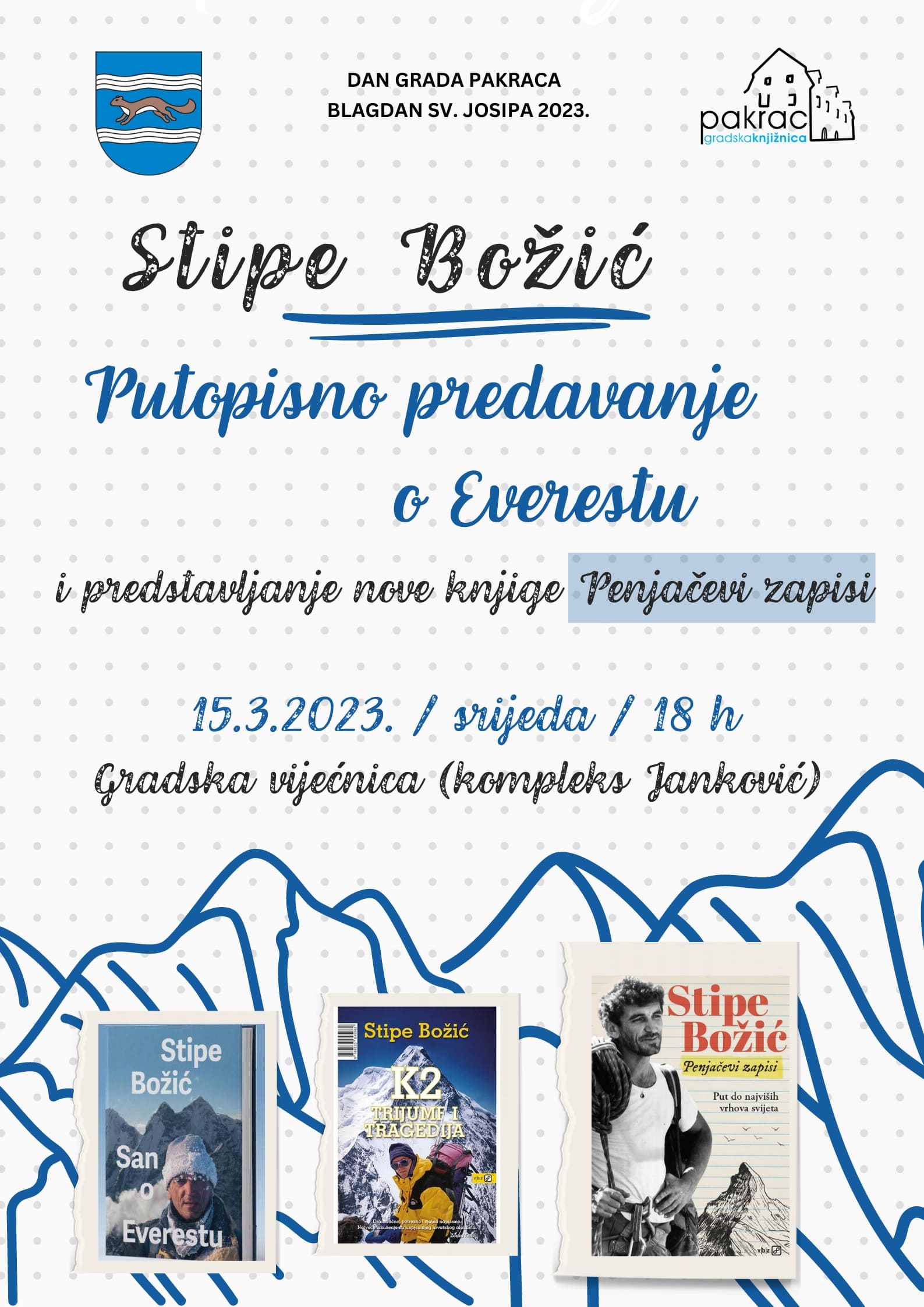 U SKLOPU DANA GRADA Putopisno predavanje i promocija knjige Stipe Božića