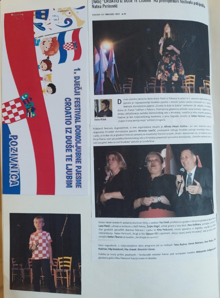 2020 održan je prvi festival dječje domoljubne pjesme u čijoj ogranizaciji sudjeluje OGŠ Pakrac