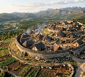 Idealizirani prikaz najstarijih naselja na podrucju Pakraca