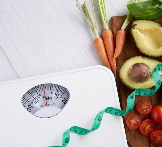 weight loss scale with centimeter top view