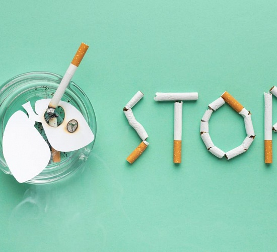 top view no tobacco day elements assortment