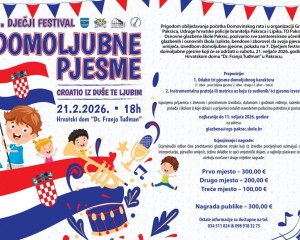 CROATIO IZ DUŠE TE LJUBIM Raspisan poziv za 7. Dječji festival domoljubne pjesme u Pakracu