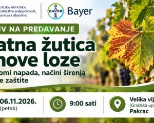 OBAVIJEST VINOGRADARIMA Predavanje o zaraznoj bolesti vinove loze